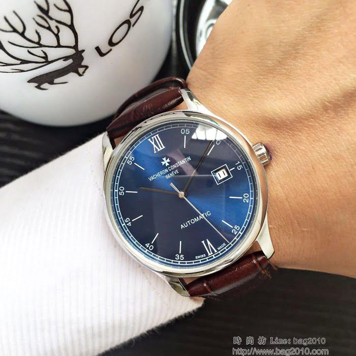 江詩丹頓 Vacheron Constantin 經典兩針半設計 全自動機械機芯 頂級316精鋼表殼錶帶 男士腕表  wssb4729